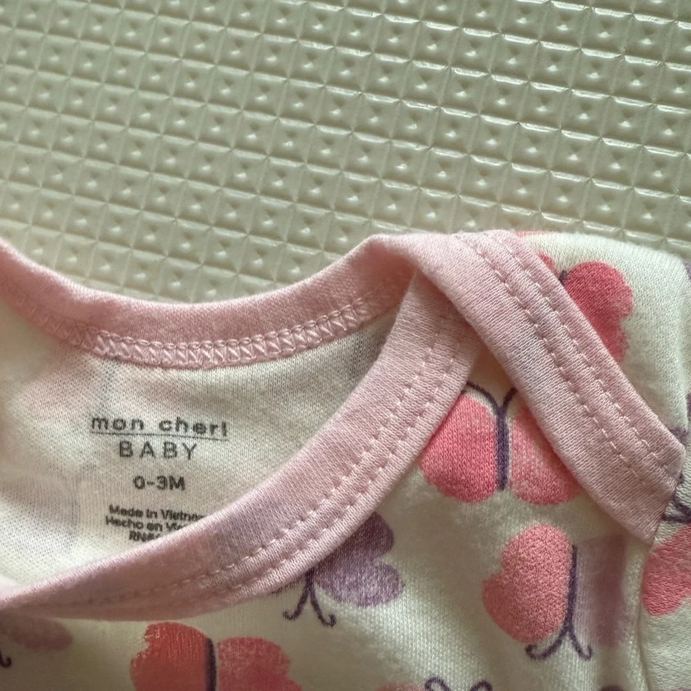 Mon Cheri|Baby girl bundle of two bodysuit onesies,butterfly print, 🦋Be Kind•••